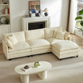 Modular Sectional Sofa, 110 Inch L-Shaped Couch with Movable Ottoman - Chenille
