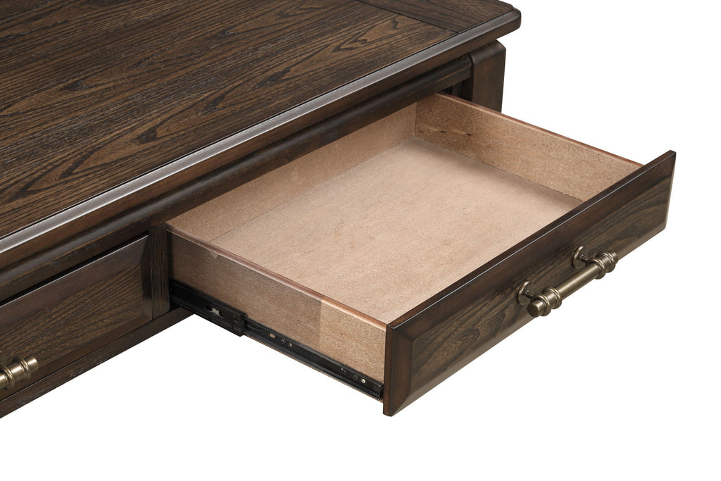 Traditional Table With Storage with Drawer - Dark Brown
