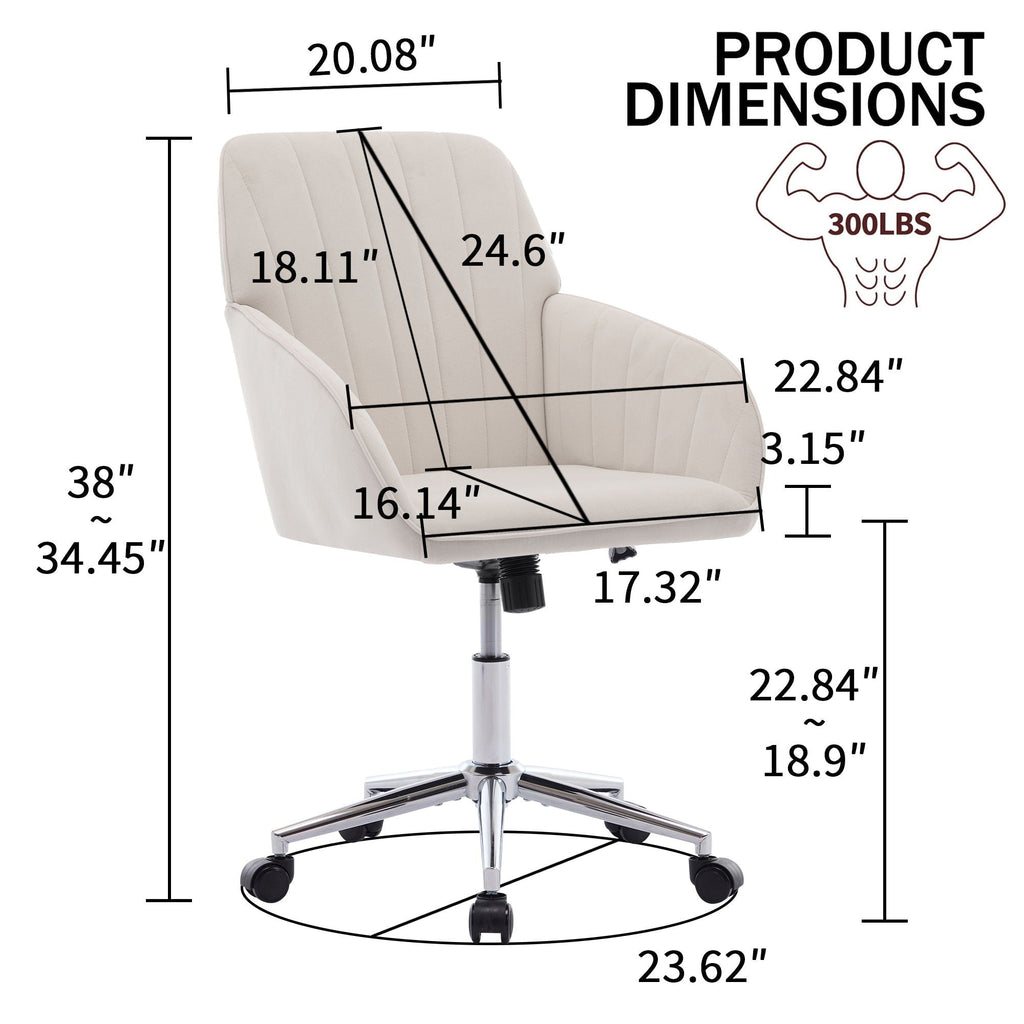 Adjustable Ergonomic Office Chair with Swivel Backrest Seat - Multiple Colors