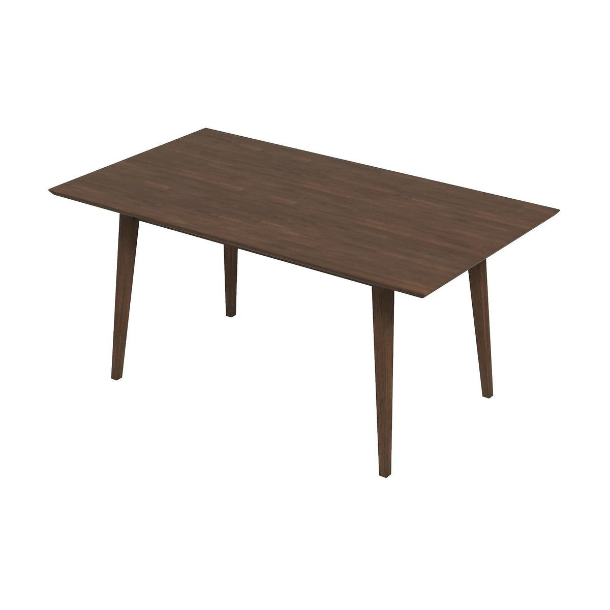 Modern Rectangular Dining Table with Solid Wood Construction - Dark Brown or White