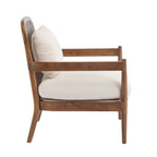 Mid-Century Modern Accent Chairs with Solid Wood & Rattan Back - Set of 2