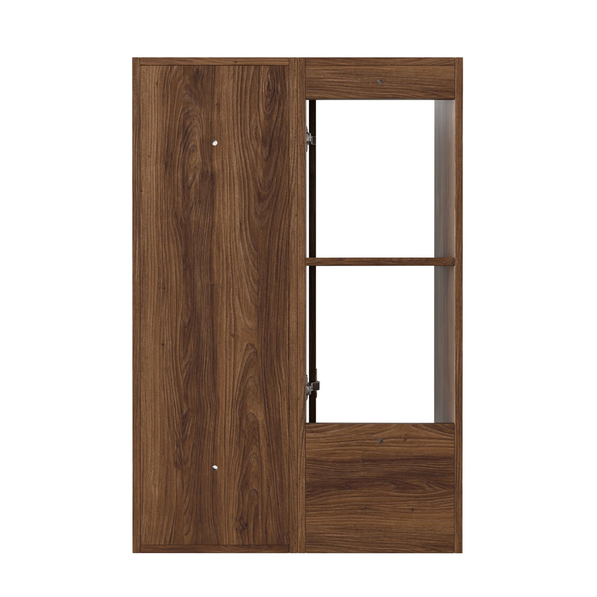 24 Inch Wall-Mounted Side Cabinet with Soft Closing Door - Brown Ebony