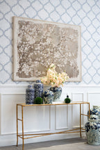 Large Cherry Blossom Canvas Art Print with Gray / White Matte Finish