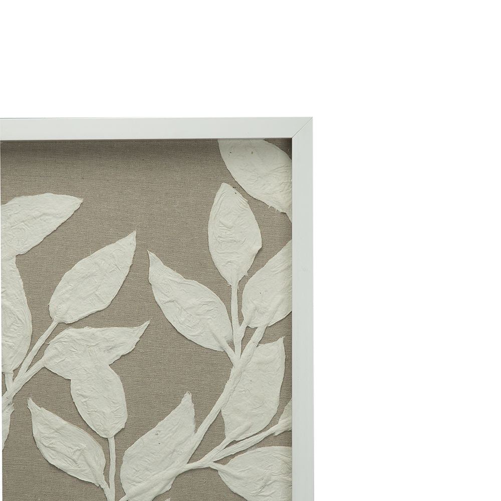 Shadow Box Wall Decor with Paper Florals – White