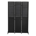 Rustic 3 Panel Room Divider with Metal Frame - Black or Light Brown