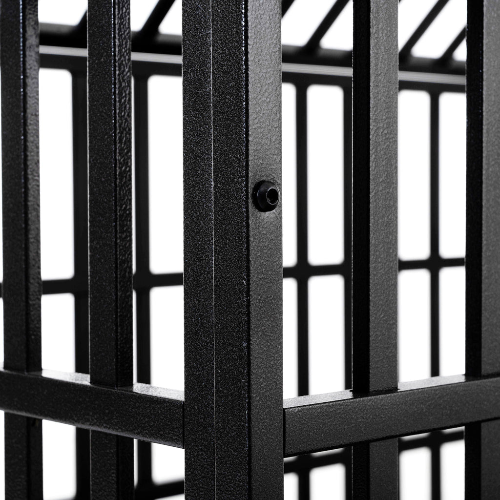 Heavy Duty Dog Crate with Lockable Wheels - Black