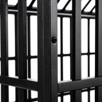 Heavy Duty Dog Crate with Lockable Wheels - Black