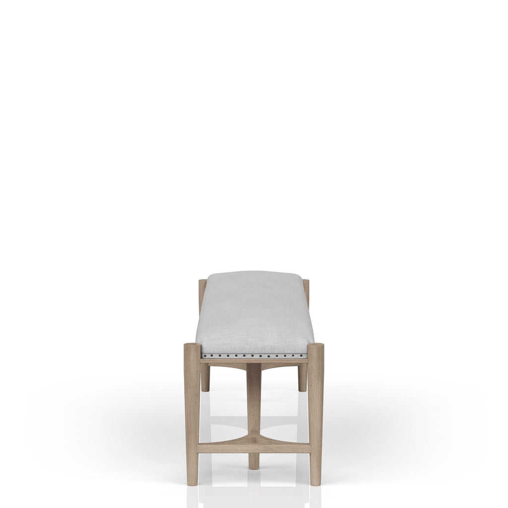 Sand Upholstered Bench with Nailhead Trim - 59.25" W
