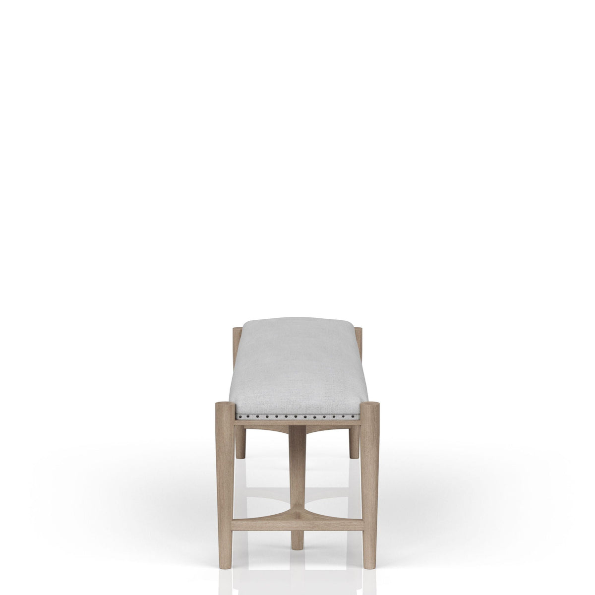 Sand Upholstered Bench with Nailhead Trim - 59.25" W