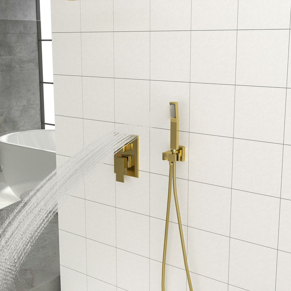 Modern Dual Shower Head System with 16" Ceiling Mount - Multiple Finishes