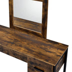 Juvanth Rustic Vanity Desk Mirror with Storage - Oak
