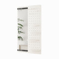 Full Length Wall Mounted Mirror with Shelf and Hook - Dark Brown, White, or Light Brown