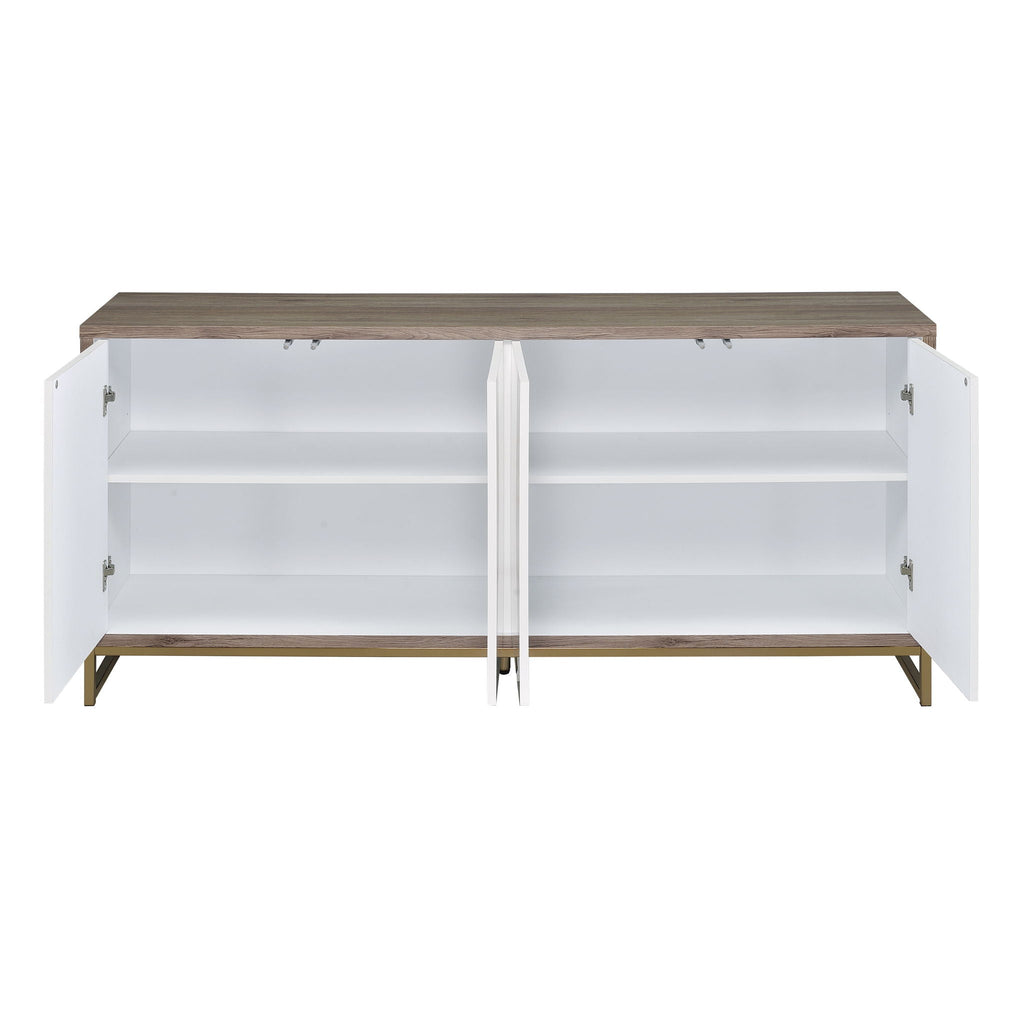 Paavan Console Cabinet with Ample Storage - White / Champagne