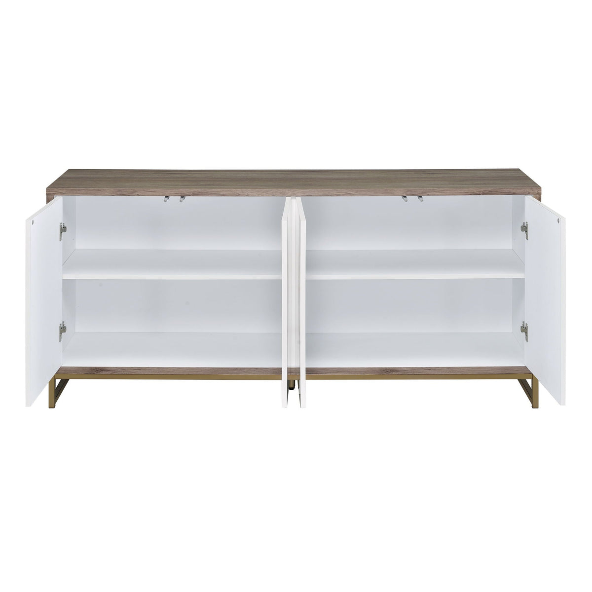 Paavan Console Cabinet with Ample Storage - White / Champagne