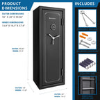 Tall Fireproof Protection Safe Vault with Solid Steel Construction - Black