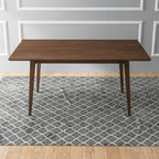 Modern Rectangular Dining Table with Solid Wood Construction - Dark Brown or White