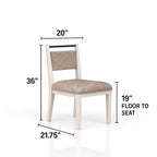 Rope Back Dining Chair with Solid Wood Frame - Beige / Carmel