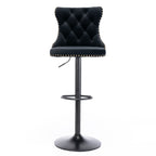 Modern Adjustable Swivel Barstools with Tufted Back - Multiple Colors (Set of 2)