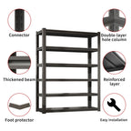 Heavy Duty Metal Garage Shelving Unit with Adjustable Shelves - Black