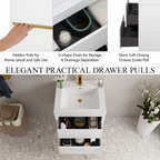 24" Wall-Mounted Bathroom Vanity with Stone Resin Sink and Storage Cabinet
