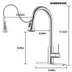 Classic High Arc Kitchen Faucet with Pull Down Sprayer - Brushed Nickel