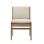 Contemporary Dining Chair Set with Upholstered Fabric Seats - Light Brown