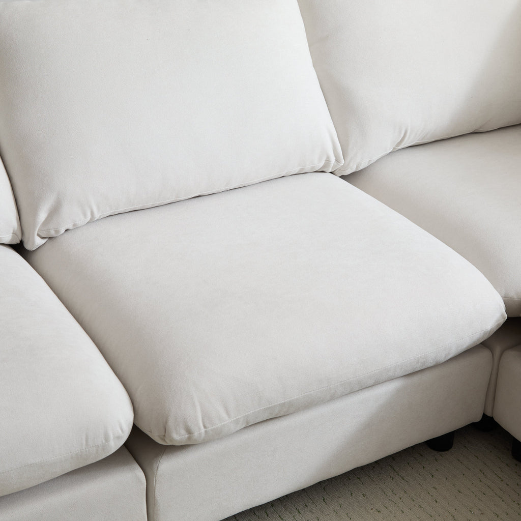 99 in. Modular 3-Piece Sectional Sofa Couch with Eucalyptus Frame - White, Nomad, or Camel