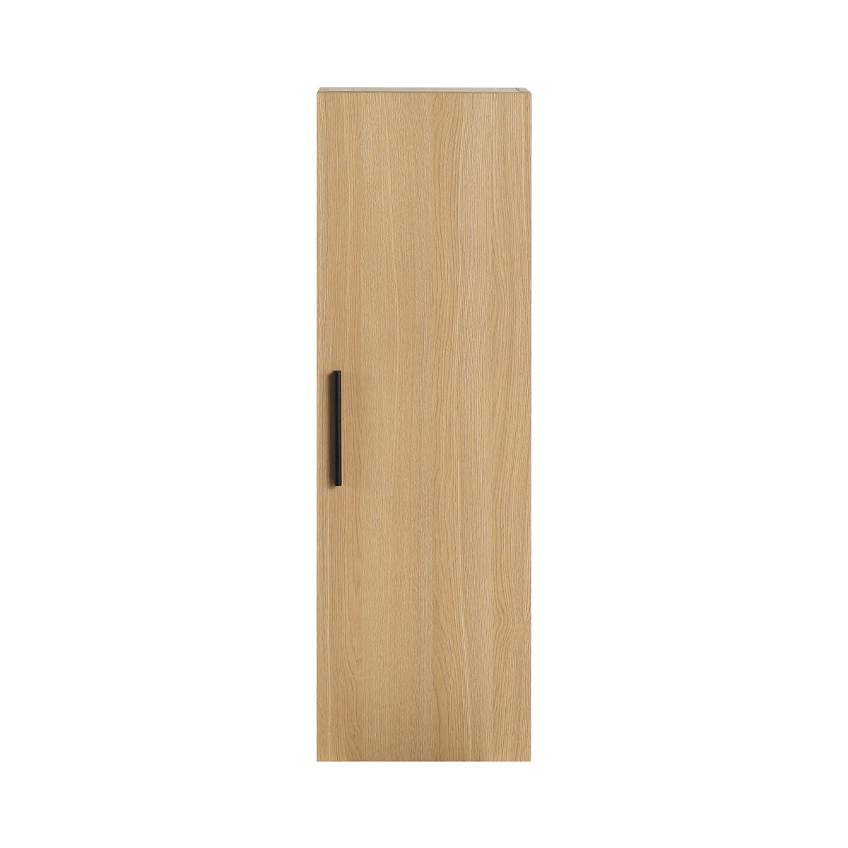 Tall Floating Bathroom Side Cabinet with Adjustable Shelving - Light Oak
