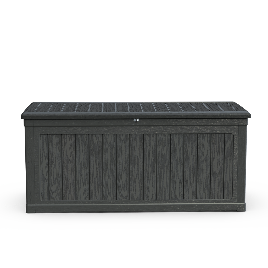 260 Gallon Large Outdoor Storage Deck Box with Lockable Lid - Black
