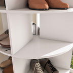 6 Tier Spinning Shoe Rack with 360° Revolving Organizer - White