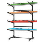 Freestanding Kayak Storage Rack with Lockable Wheels - Black