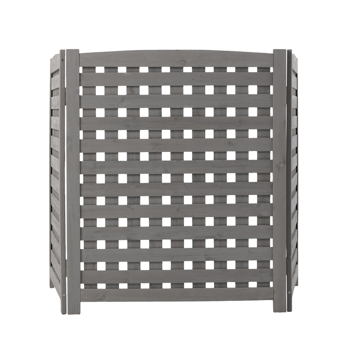 3 Panel Outdoor Air Conditioner Fence Screen with Solid Wood - Light Brown or Dark Gray