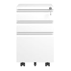 Metal Drawer Mobile File Cabinet with Lock for Secure Organization - White or Black