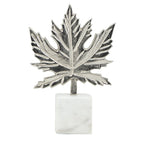 Aluminum Leaf Sculpture with Marble Base