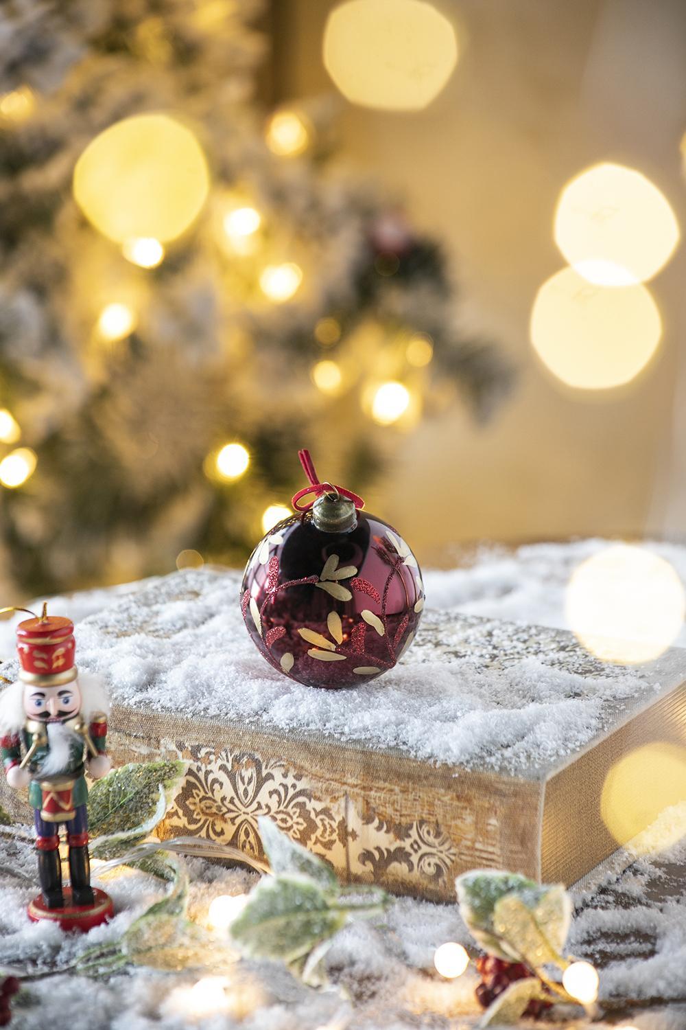 Red Glass Christmas Tree Ornaments with Elegant Finish - Sets Available