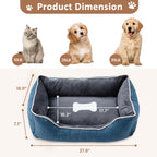Small Dog Bed with Anti-Slip Bottom and Washable Cover - Linen