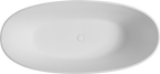 65" Freestanding Solid Surface Bathtub with Pop-Up Drain - Matte White