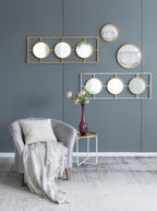 Rectangular 3-Piece Wall Mirror with Iron Frame - Gold or White