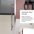 Frameless Shower Door Single Sliding with Adjustable Zinc Roller Rail - Chrome