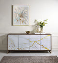 Paavan Console Cabinet with Ample Storage - White / Champagne