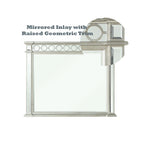 Mirrored Designed Mirror with Beveled Edge - Silver