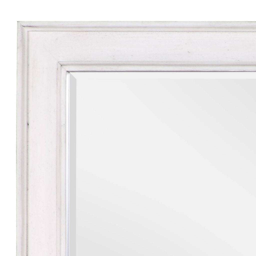 Weathered Mirror with Beveled Edge - White