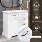 36" Bathroom Vanity with Sink and Soft Close Hinges - Dark Gray or White
