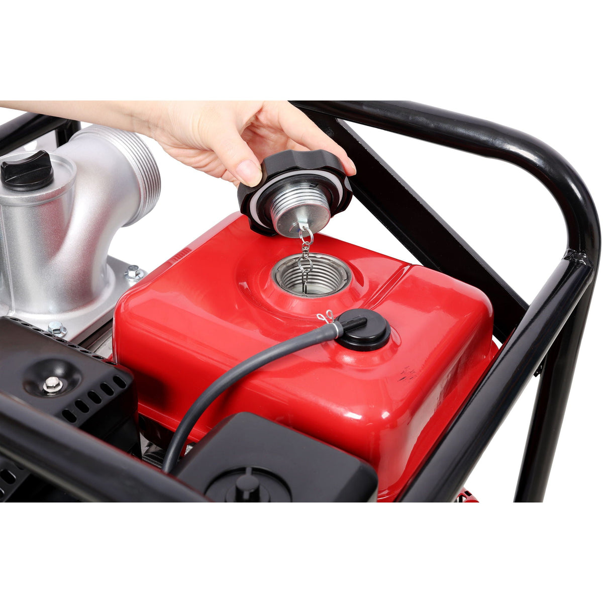 Gasoline Powered Water Pump with 3" Inlet & Outlet, 264GPM Flow - Black / Red