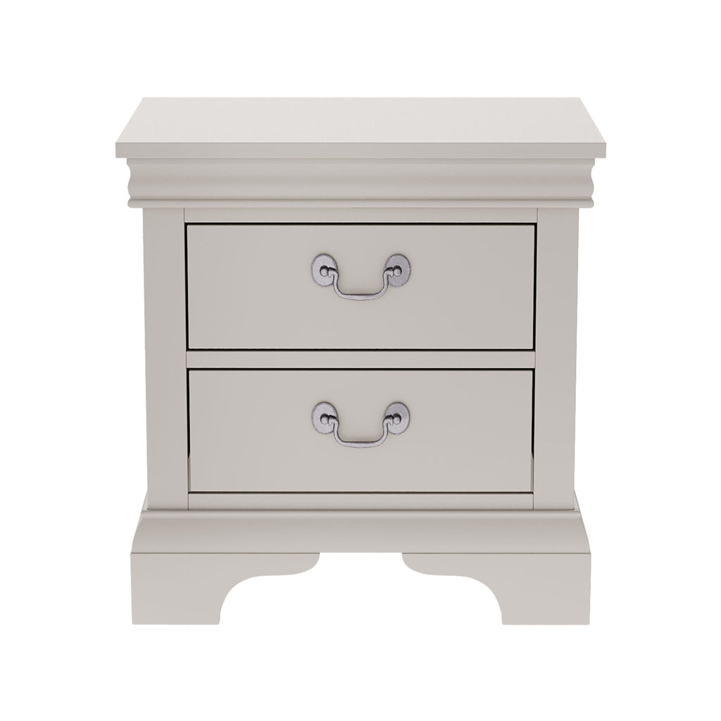 Wood Nightstand with 2 Drawers - Traditional Accent Table - White, Black, or Dark Brown