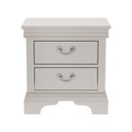 Wood Nightstand with 2 Drawers - Traditional Accent Table - White, Black, or Dark Brown