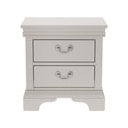 Wood Nightstand with 2 Drawers - Traditional Accent Table - White, Black, or Dark Brown