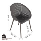 2 Piece Durable Single Chair With Hollow Out Design