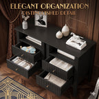 Fluted Nightstand with 2 Drawers and Soft-Close Slides - Multiple Colors