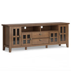 Rustic Natural Aged Brown TV Media Stand with Ample Storage - 72" Wide